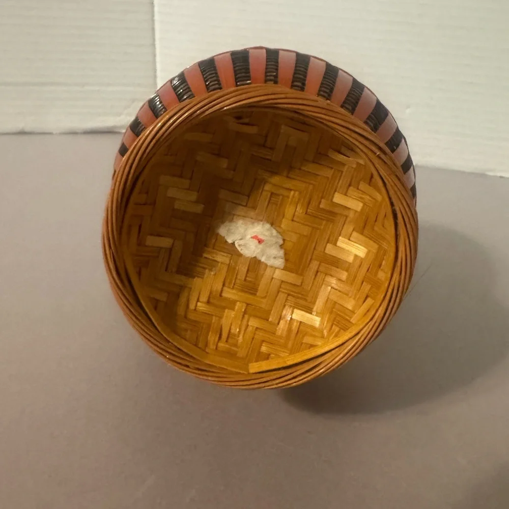 Vintage Ratan Bamboo Weave Vase